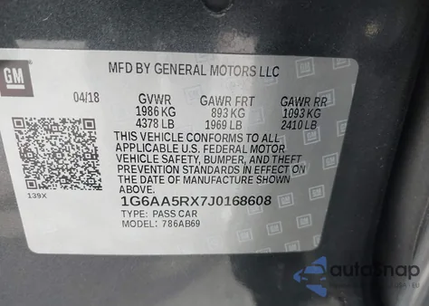 2018 Cadillac Ats Standard from USA, damaged, VIN 1G6AA5RX7J0168608